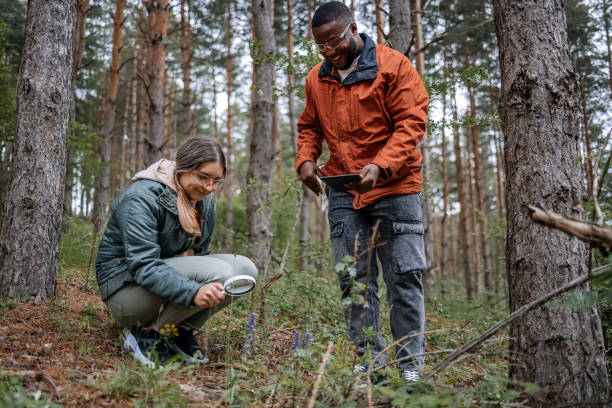 istock Young scientists doing research in nature taking a plant sample 2153542663