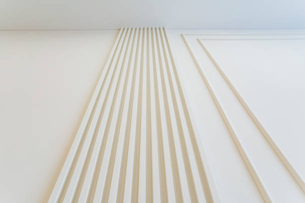 A closeup of a white ceiling