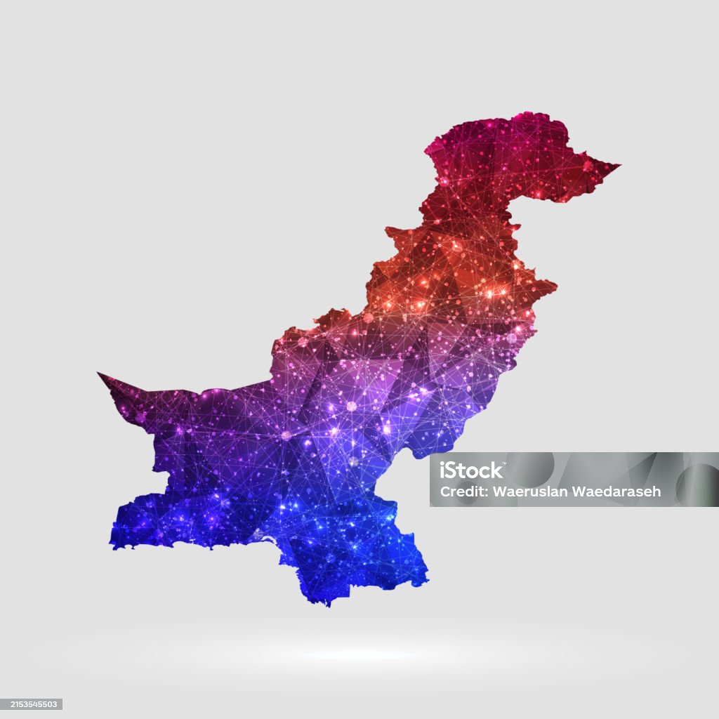 Pakistan Map Abstract Pakistan Map Abstract Polygonal Geometric Style Triangular Shapes ...