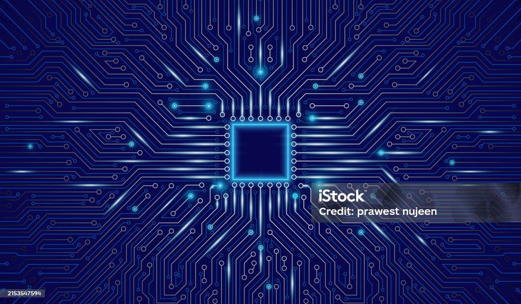 Cpu Chip On Motherboard Central Computer Processors Cpu Concept Quantum ...