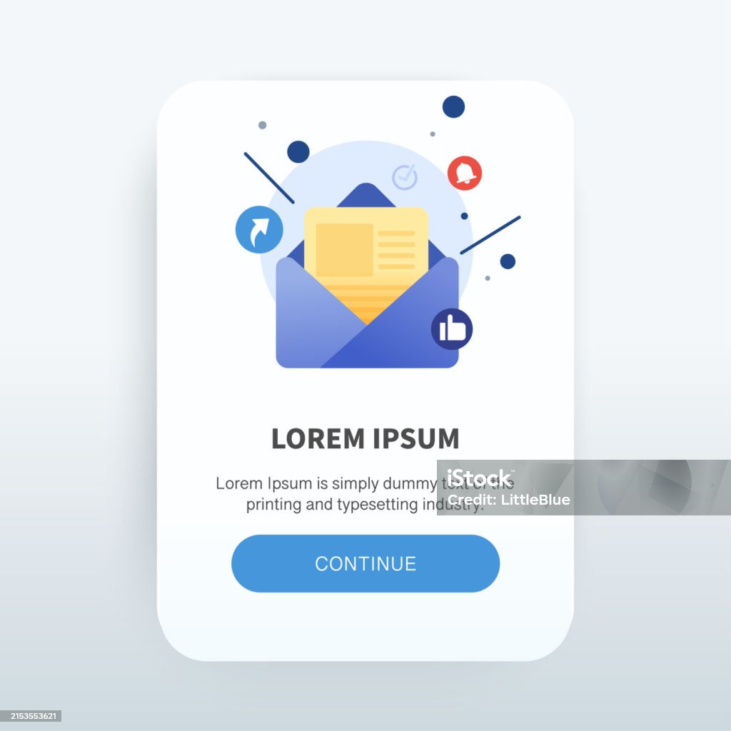 New Email Notification Business Concept App Screen Modern Screen ...