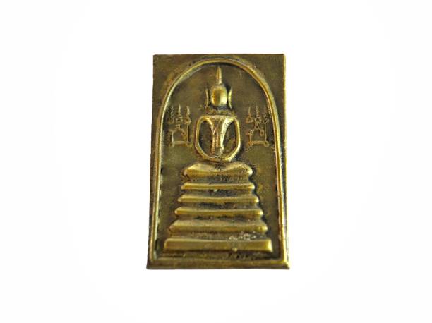 Thai Amulet buddha statue isolated on white background