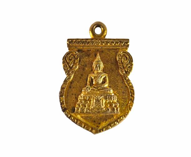 istock Thai Amulet buddha statue isolated on white background 2153554945