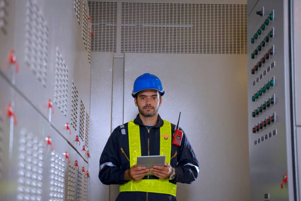istock Engineer is working on the basement of high rise building. 2153557909