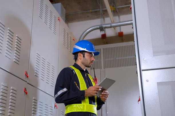 istock Engineer is working on the basement of high rise building. 2153557943