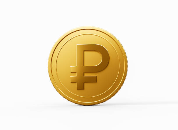 istock 3d Golden Shiny Rounded Russian Ruble Coin Isolated On White Background 3d Illustration 2153560215