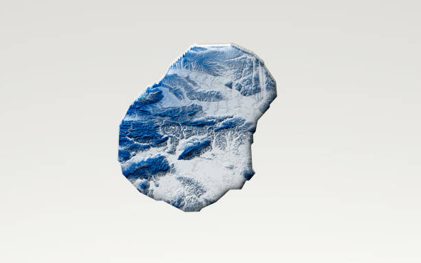 3d Deep Blue Water Nauru Map Shaded Relief Texture Map On White Background 3d Illustration\nSource Map Data: tangrams.github.io/heightmapper/,\nSoftware Cinema 4d