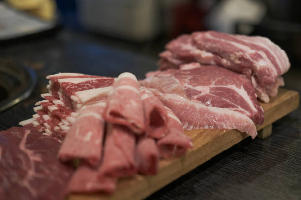 istock Rare beef and pork, prepared for Korean Style Barbecue 2153562997