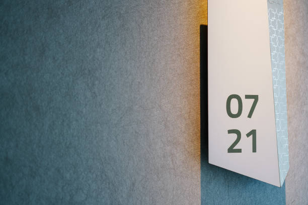 istock Room number 0721, creatively affixed to the interior wall of a room, adding a touch of visual appeal 2153570619