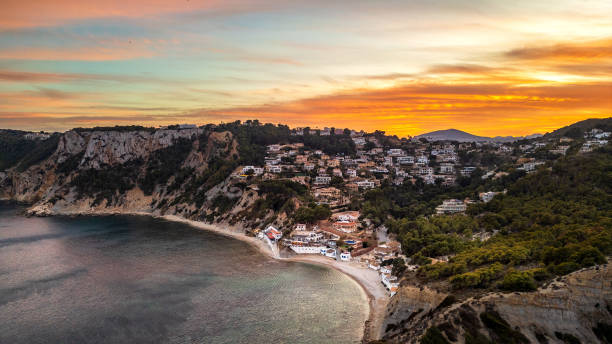 istock Fiery sunset over Cala del Portixol 2153571228