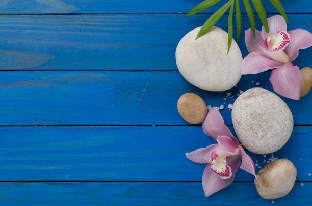 Word outdoor from wooden blocks on the rock