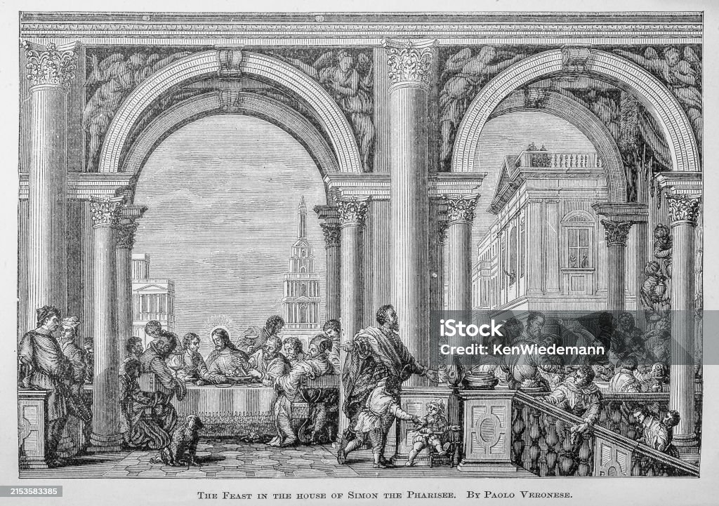 The Feast In The House Of Simon The Pharisee Stock Illustration