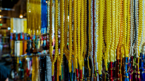 istock Muslim prayer beads ( tesbih ) in different patterns and colors. 2153583943