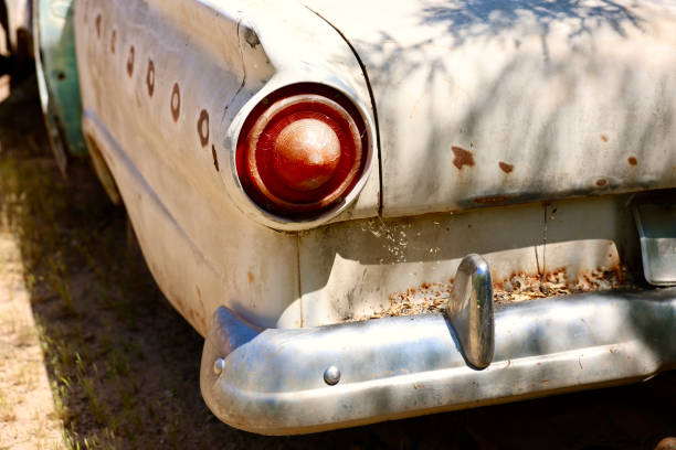 istock Rear tail light and fin on a vintage car 2153584371