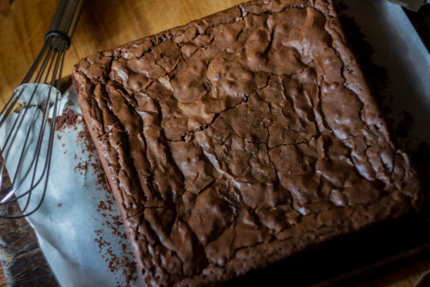 istock A Piece of dark chocolate brownie. 2153593813