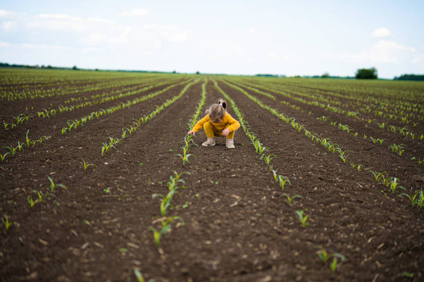 Gen Alpha & sustainable agriculture. New generation eco mind and unity with nature.