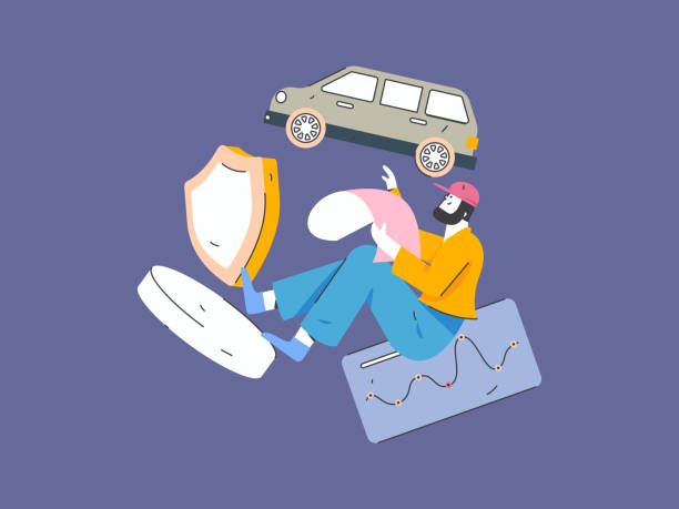 istock Buy insurance for car flat character vector concept operation illustration 2153599527