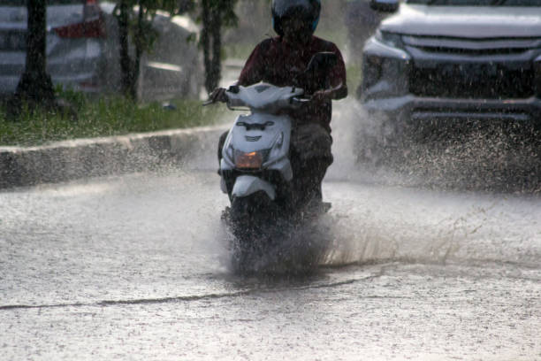istock Flood on the asphalt road 2153608333