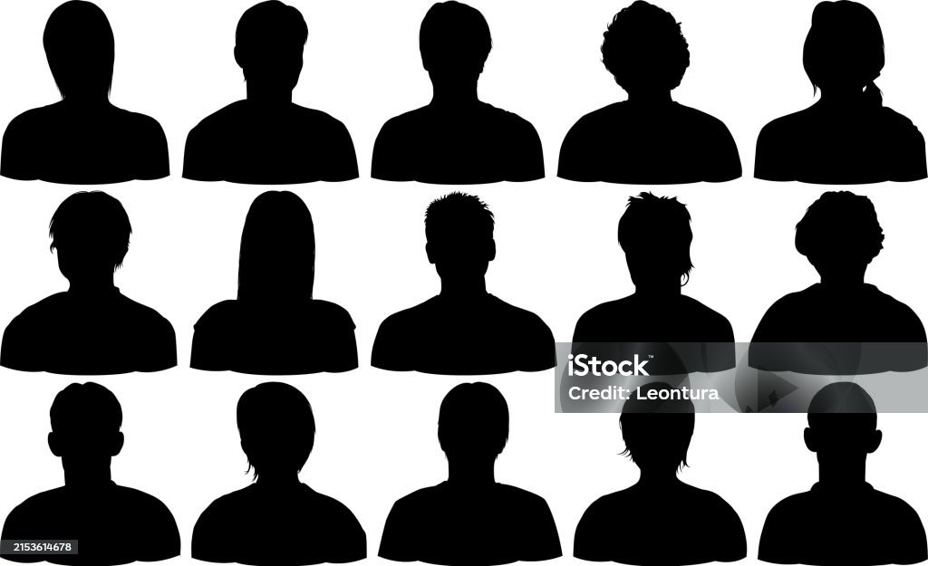 Siluetas de cabeza - arte vectorial de Silueta libre de derechos Siluetas de cabeza - arte vectorial de Silueta libre de derechos