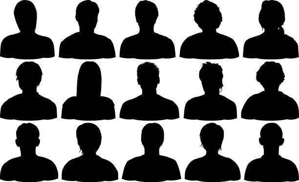 stockillustraties, clipart, cartoons en iconen met head silhouettes - silhouet