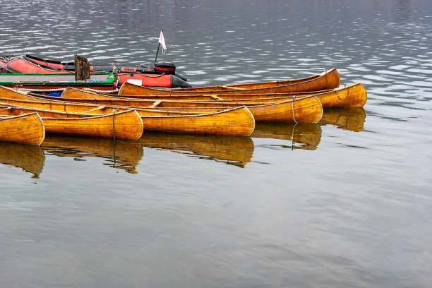 river with canoe
