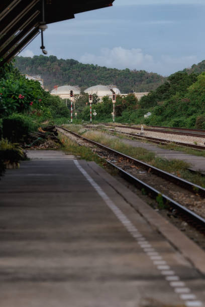 istock Beautiful railroad or railway station background. 2153623591