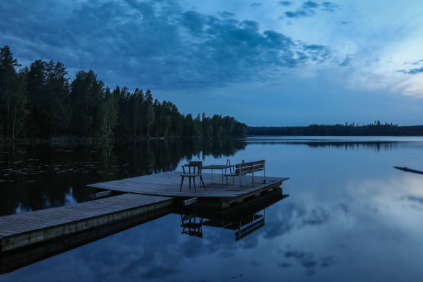 istock Finland lake nature beautiful sunset night view 2153623717