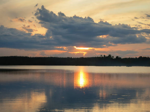 istock Finland lake nature beautiful sunset 2153624371