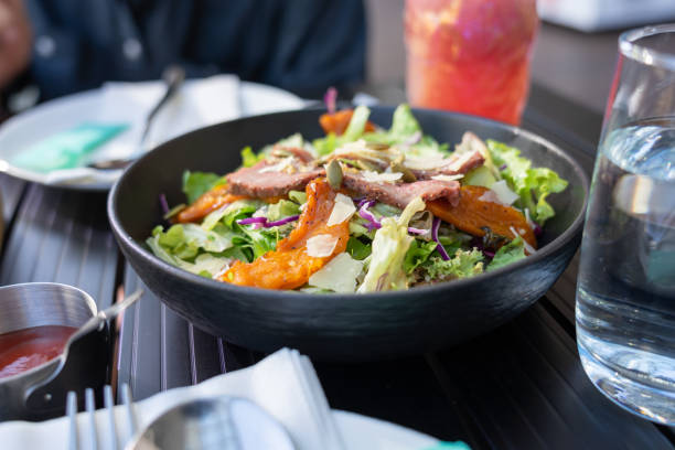 istock Delicious Beef salad on a table ready to be eaten at a restaurant. 2153625122