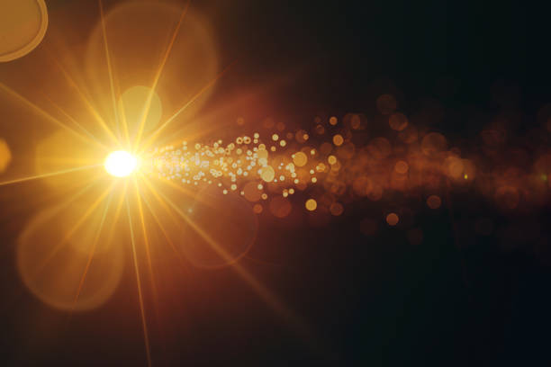istock Abstract Natural Sun flare on the black 2153625156