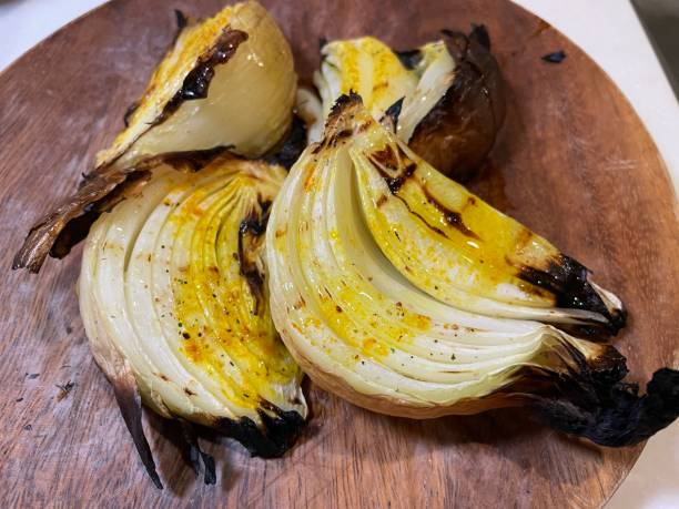 istock Roasted whole onion with skin 2153625222