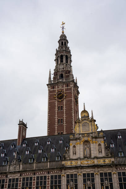 Hotel de ville de Lille Town Hall Art Deco architecture style building with Beffroi belfry tower, Lille city historic center, French Flanders, Nord department, Hauts-de-France Region, Northern France
