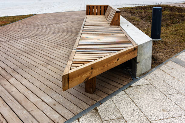 istock A wooden bench in a city park 2153629357