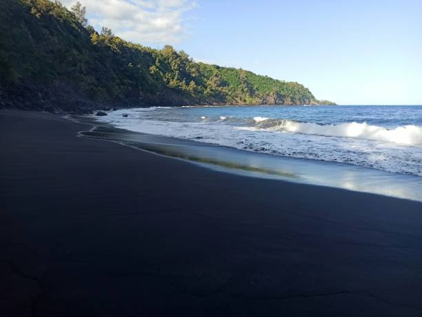 istock Black sand beach in Vincendo, Saint Joseph, Reunion 2153630259