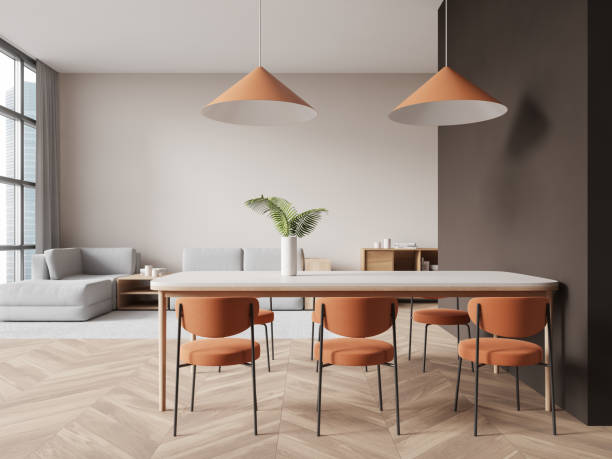 istock White and brown dining room and living room interior 2153635160