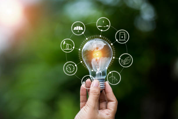 istock light bulb against nature, icons 2153637585