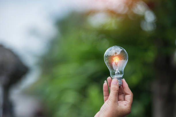 istock light bulb against nature, icons 2153637612