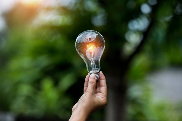 istock light bulb against nature, icons 2153637637