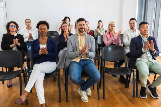 istock Multiracial group of entrepreneurs attending a seminar 2153642508