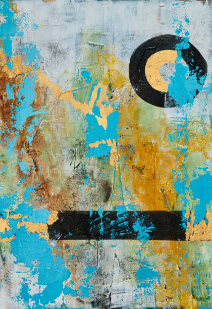 istock Abstract multicolor painting wtih grunge texture on canvas. Artwork mix brush stroke, splash color and oil, acrylic paint element. Modern contemporary art  for wallpaper background 2153643054