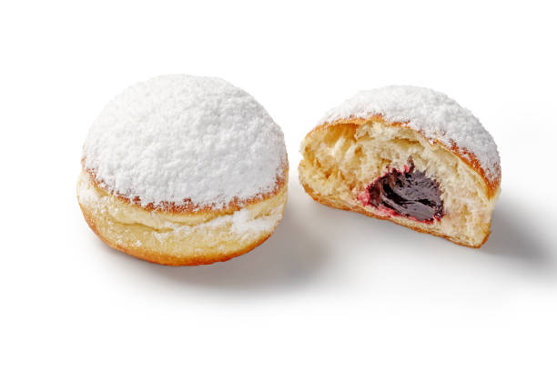 istock Sweet doughnuts with currant filling and powdered sugar 2153649941