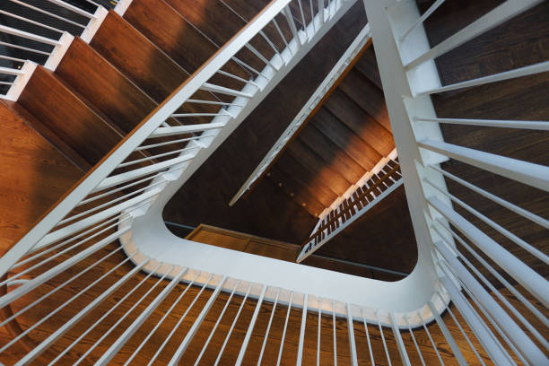 istock High angle view of a staircase 2153652401