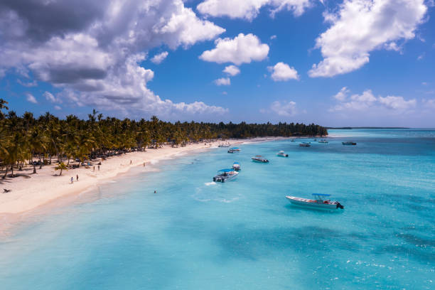 istock Tropical Caribbean beach from above, Dominican Republic 2153654687