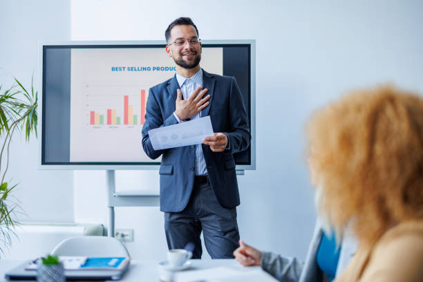 istock Businessman presenting data at a meeting 2153656869
