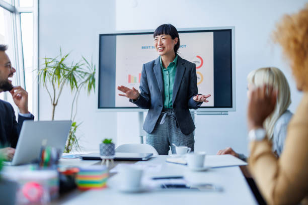istock Businesswoman presenting in a meeting 2153656940