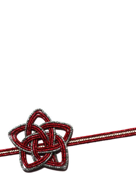 istock Star knot on white paper background, closeup. 2153657196