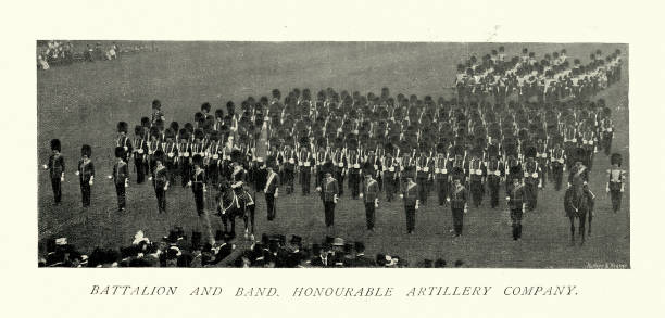istock HIstory, British army, Military, Battalion and  Band, Honourable Artillery Company, 1890s, Victorian 19th Century, Vintage Photograph 2153659484
