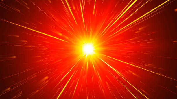istock Abstract background with animation of moving lines. Magical floating, shimmering dots and glowing flying lines. Orange light stripes, speed lines, futuristic background. vector illustration 2153666882