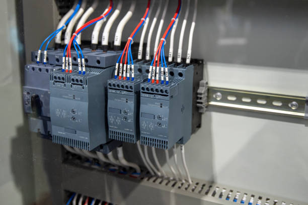 Modular contactor, phase control relay and intermediate relays in electrical Cabinet