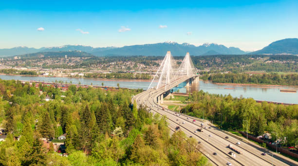 istock Trans-Canada Highway and Port Mann Bridge over Fraser River. 2153674807